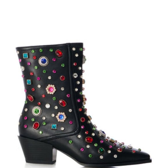 AZALEA WANG " IT'S RAINING RHINESTONES "EMBELLISHED BOOTIE IN BLACK( BRAND NEW!! - Picture 7 of 8